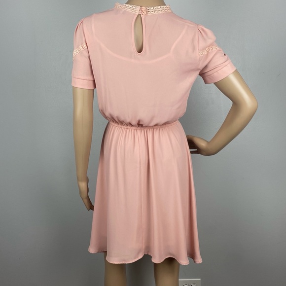 PARKER PINK EMBROIDERED SHORT SLEEVE MINI DRESS - Picture 7 of 7